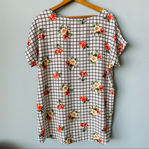 Mts Women's Black and White Floral Blouse Top S - Picture 3 of 4